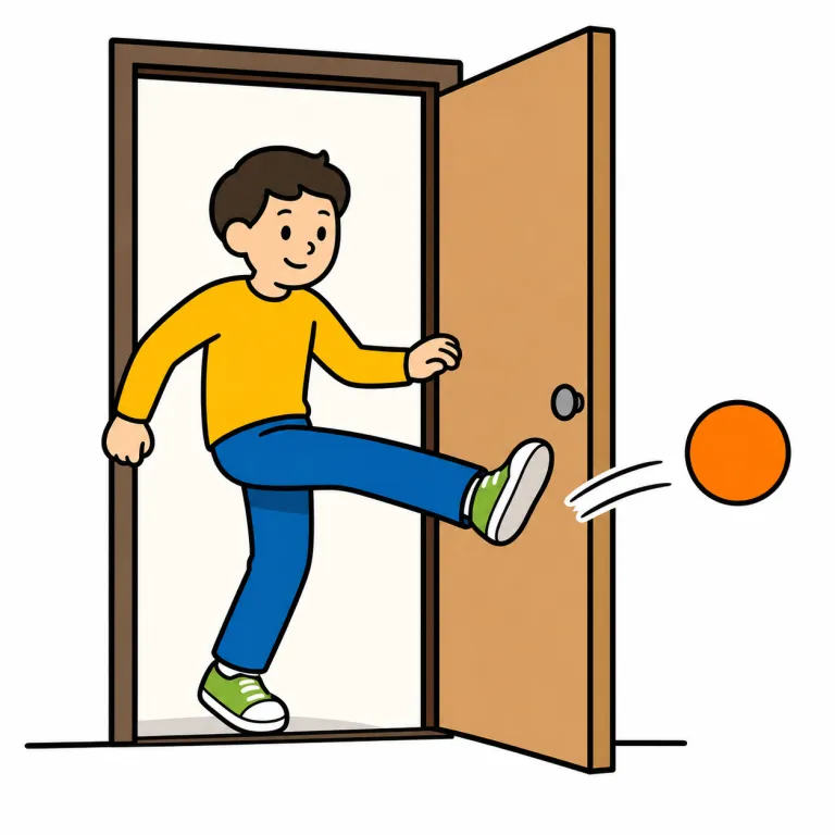 kick out（蹴り出す・phrasal_verb）の覚え方イラスト