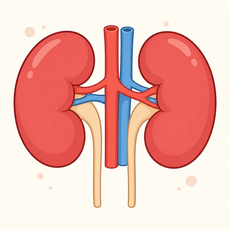 kidney（腎臓・名詞）の覚え方イラスト — 体の臓器名として heart, lung, liver とセットで覚えると定着しやすい