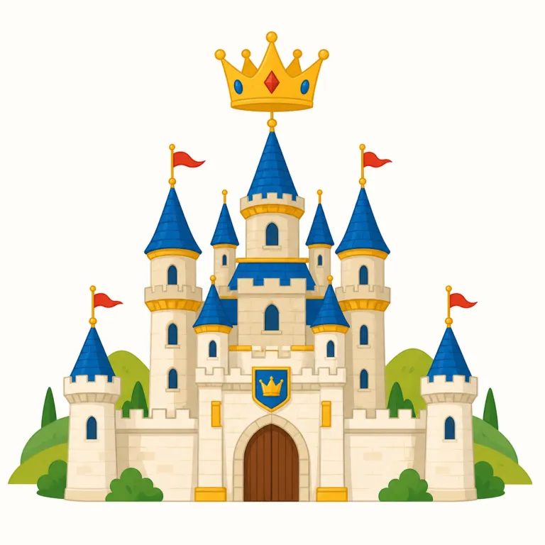 kingdom（王国・名詞）の覚え方イラスト — kingdom は king + -dom と分けると、「王が治める領域」という核が見えます