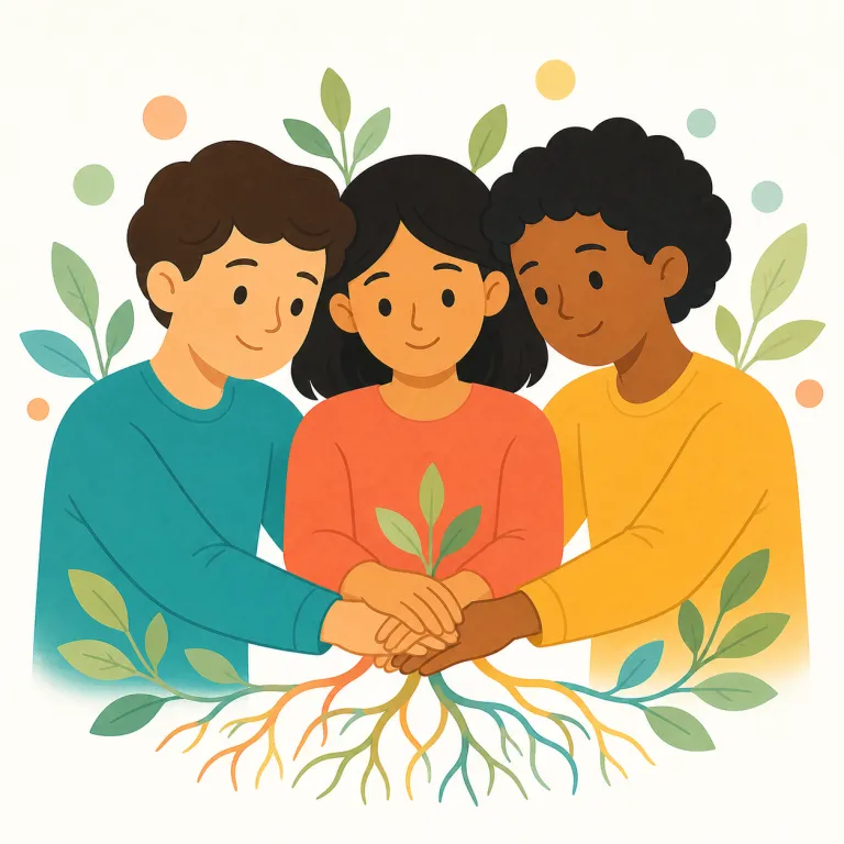 kinship（親近感・noun）の覚え方イラスト
