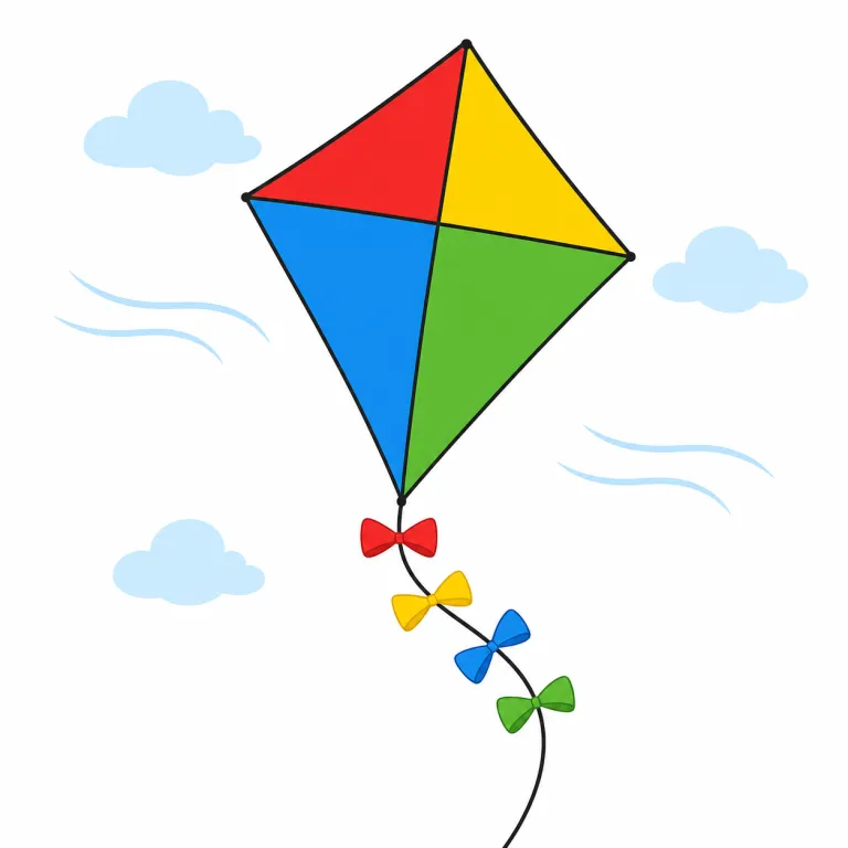 kite（凧・名詞）の覚え方イラスト — このエントリでは kite を「凧」という意味で覚えます