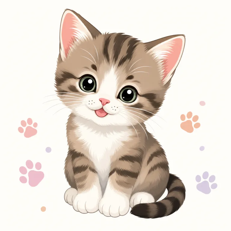 kitty（猫ちゃん・名詞）の覚え方イラスト — まず cat を「猫」全般の基本語として置き、そこに親しみを足した呼び方が kitty だと考えると覚えやすいです