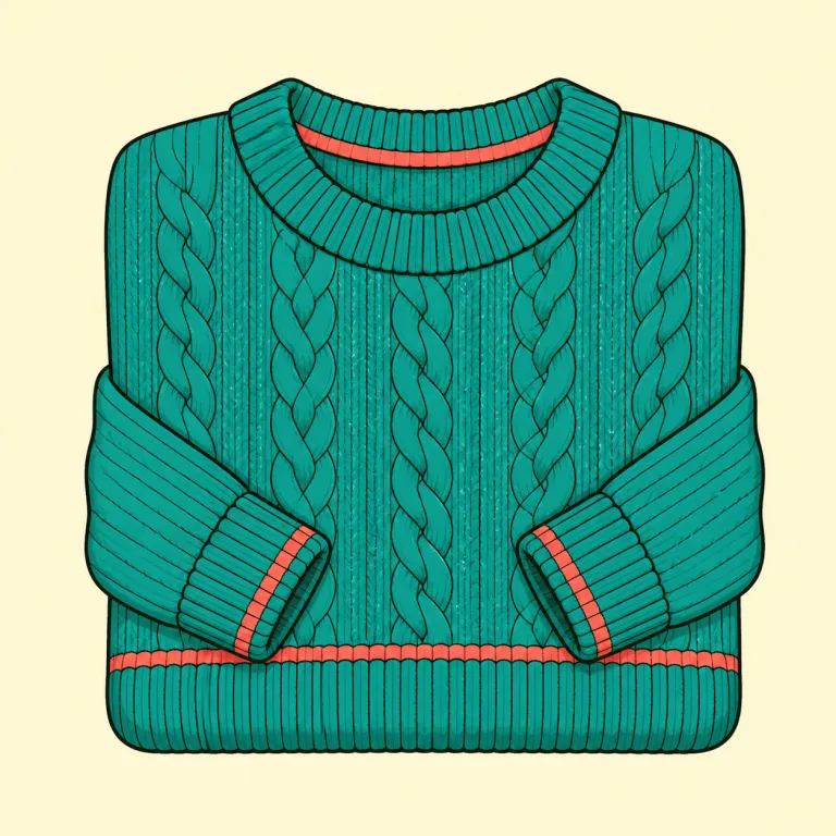knitwear（ニットウェア・noun）の覚え方イラスト