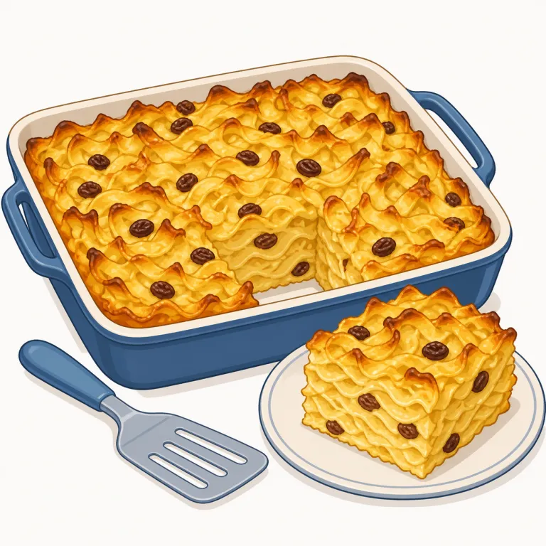 kugel（ユダヤ料理のオーブン焼き・名詞）の覚え方イラスト — 料理名は意味の核を一つに絞って覚えると残りやすい