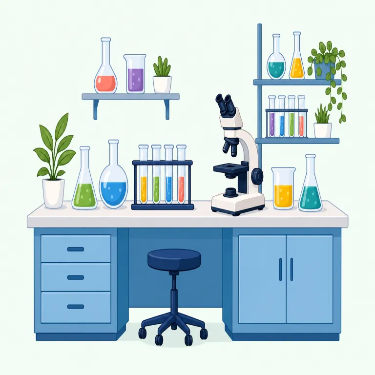laboratory（実験室・名詞）の覚え方イラスト — まず短い形のlabを核に覚える