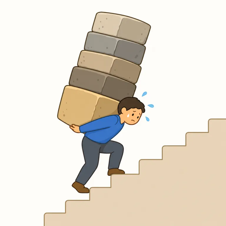 laborious（骨の折れる、労力のかかる・形容詞）の覚え方イラスト — `labor`（労働する・働く）を知っていれば覚えやすい語です