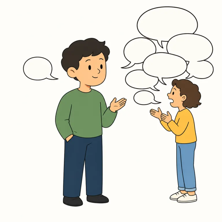 laconic（言葉数の少ない、簡潔な・形容詞）の覚え方イラスト — concise が「簡潔」なら、laconic はそれより一歩進んで「言葉がかなり少ない」