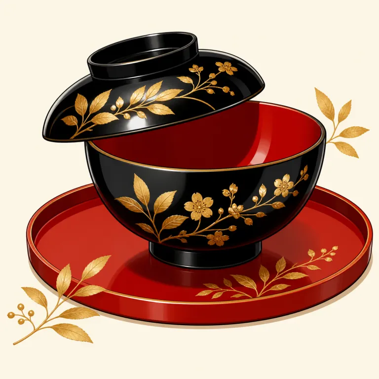lacquerware（漆器・名詞）の覚え方イラスト — lacquer「漆・塗料」＋ware「製品」と分ければ、「漆を塗った製品＝漆器」と理解できます