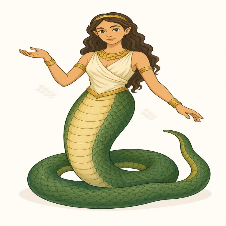 lamia（蛇女の怪物・名詞）の覚え方イラスト — lamia は、まず mythology や fantasy で見かける女性の monster 名だと固定すると覚えやすいです