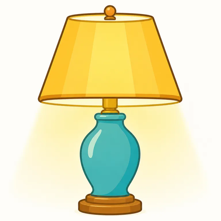 lamp（ランプ・名詞）の覚え方イラスト — lamp はまず「光」ではなく「照明の器具」とセットで覚えると定着しやすい語です