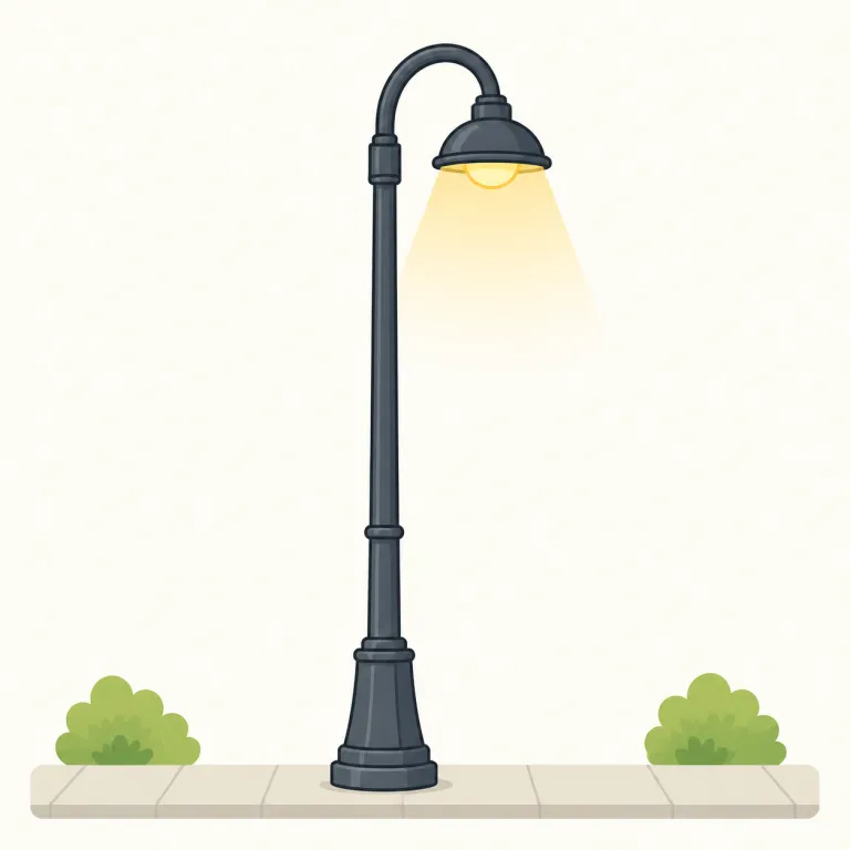 lamppost（街灯柱・名詞）の覚え方イラスト — lamp + post で覚えると速い