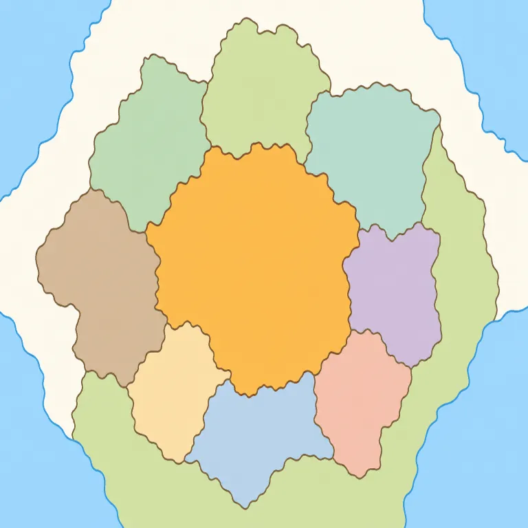 landlocked（内陸の・形容詞）の覚え方イラスト — `land + locked` と分けると覚えやすいです