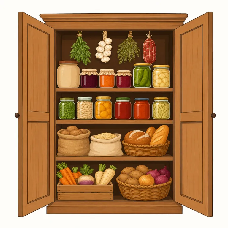 larder（食料庫・名詞）の覚え方イラスト — pantry（食品庫）に近い語として覚えるのが近道です