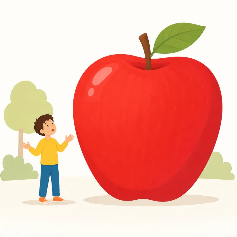 large（大きい・形容詞）の覚え方イラスト — この語義はまず「見てわかる大きさ」に寄せて覚えるとよいです