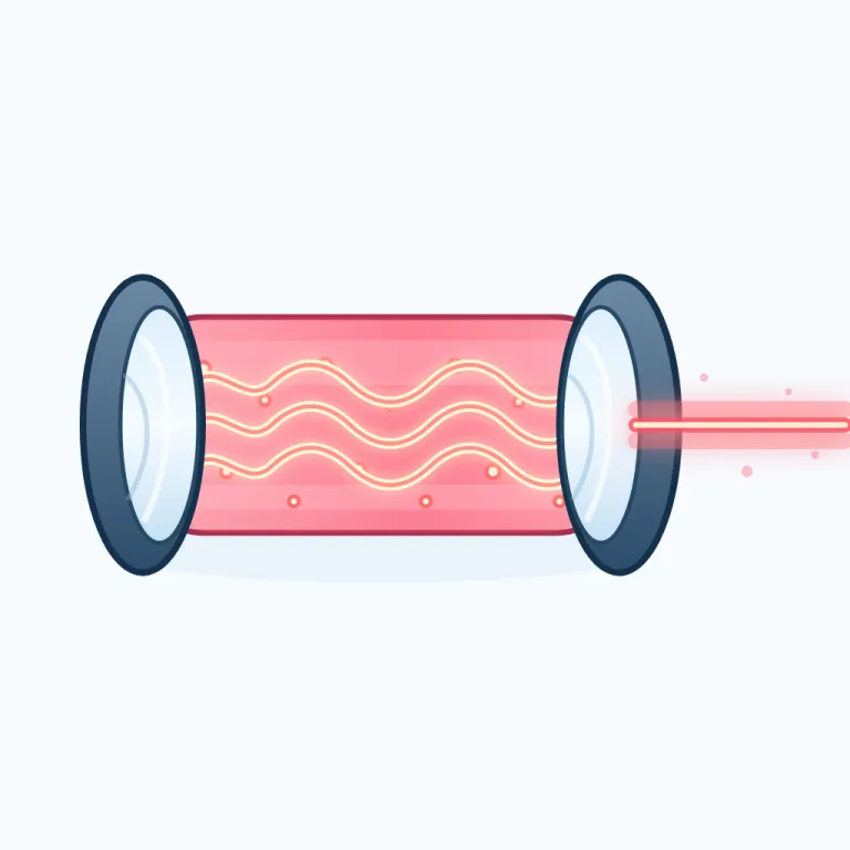 lasing（レーザー発振・名詞）の覚え方イラスト — laser を知っていれば取りやすい語です