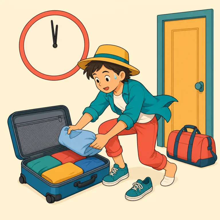 last-minute（直前の・形容詞）の覚え方イラスト — at the last minute（最後の1分で＝土壇場で）という熟語をハイフンでつないで形容詞にした語
