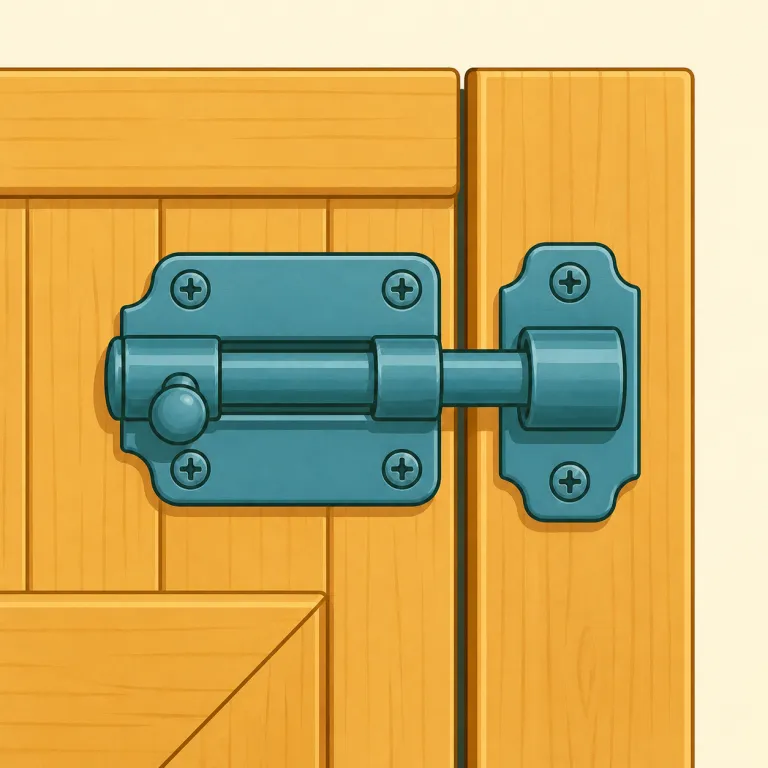 latch（掛け金・名詞）の覚え方イラスト — latch は「カチッとかかって閉じたままにするもの」とまとめると覚えやすいです