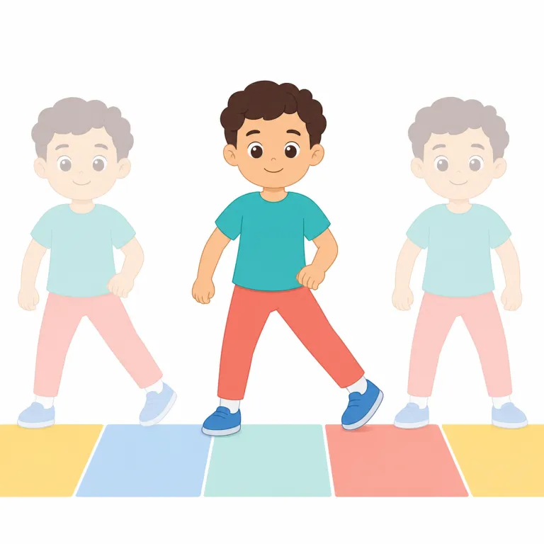 laterally（横方向に・副詞）の覚え方イラスト — laterally は lateral（横の）に -ly が付いた副詞で、「横向きに動く様子」をそのまま表すと覚える