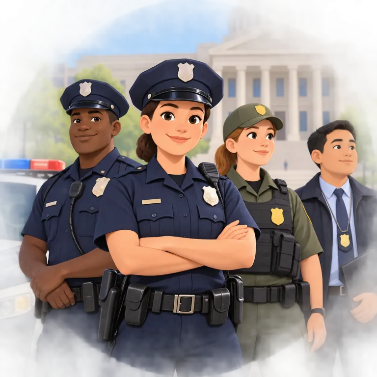 law（法執行当局・noun）の覚え方イラスト