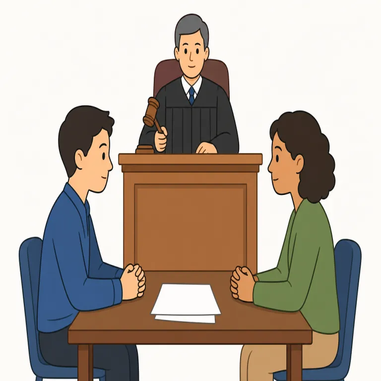 lawsuit（訴訟・名詞）の覚え方イラスト — このエントリでは lawsuit を、日常的な「裁判」という訳よりも改まった法律用語の「訴訟」として覚えます