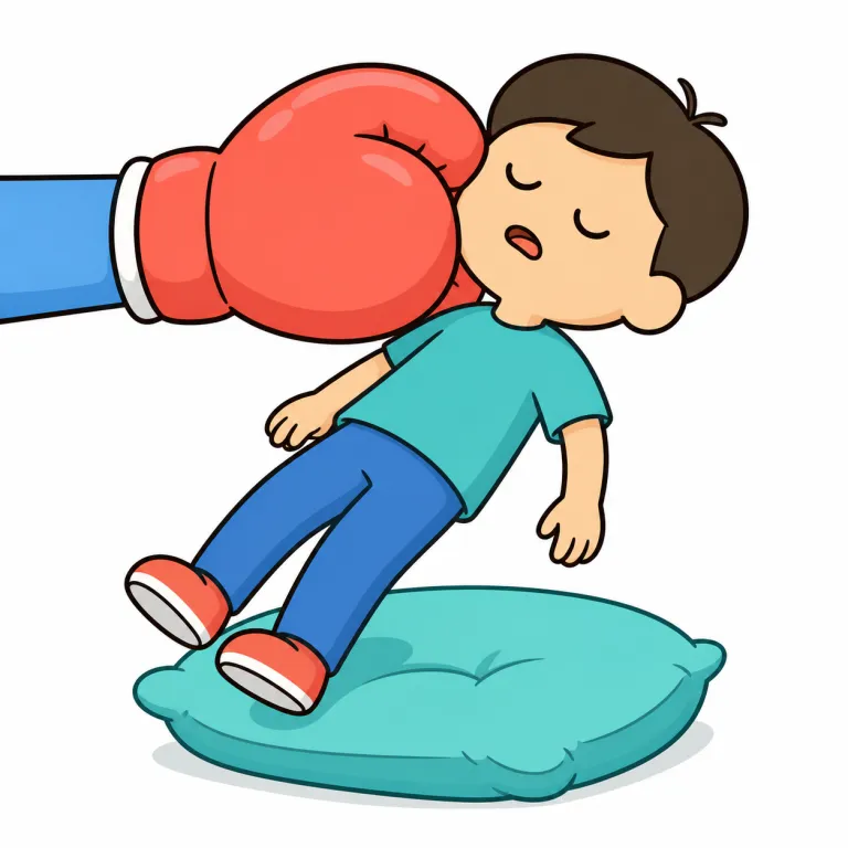 lay out（気絶させる・phrasal_verb）の覚え方イラスト