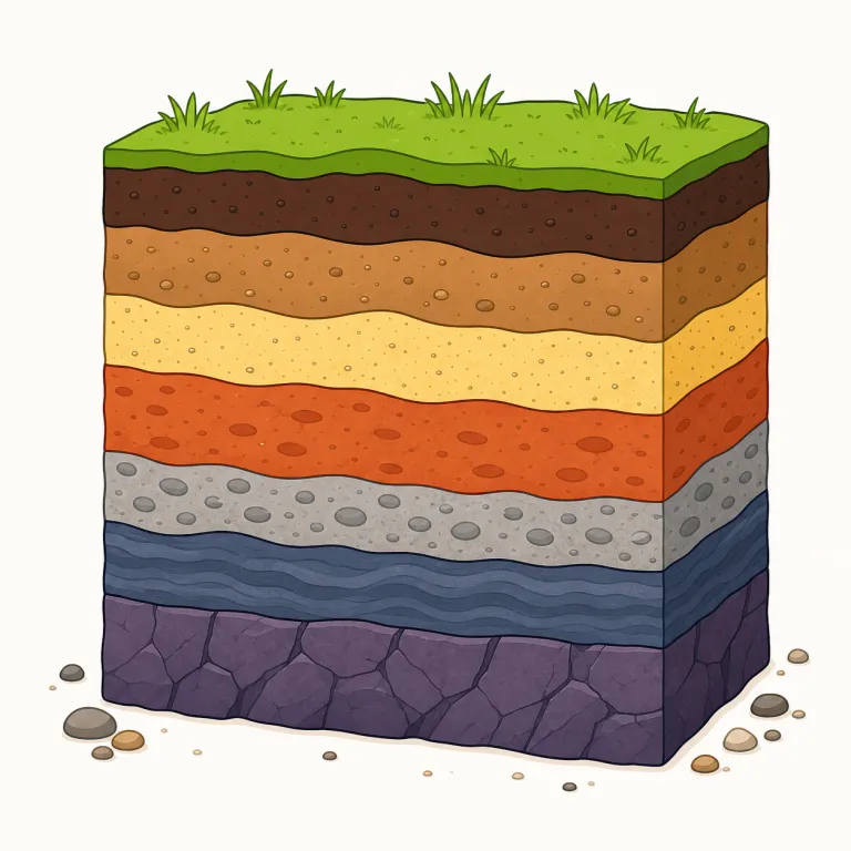 layer（層・名詞）の覚え方イラスト — この「層」は、物質や空間を上下・内外に区切って見るときの layer です