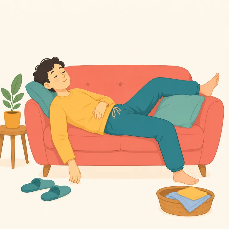 lazing（だらだら過ごしている・動詞）の覚え方イラスト — lazy を知っていれば入りやすい語です