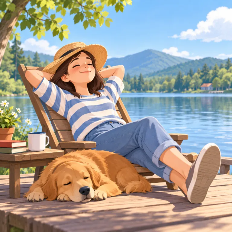 lazy（のんびりした・adjective）の覚え方イラスト