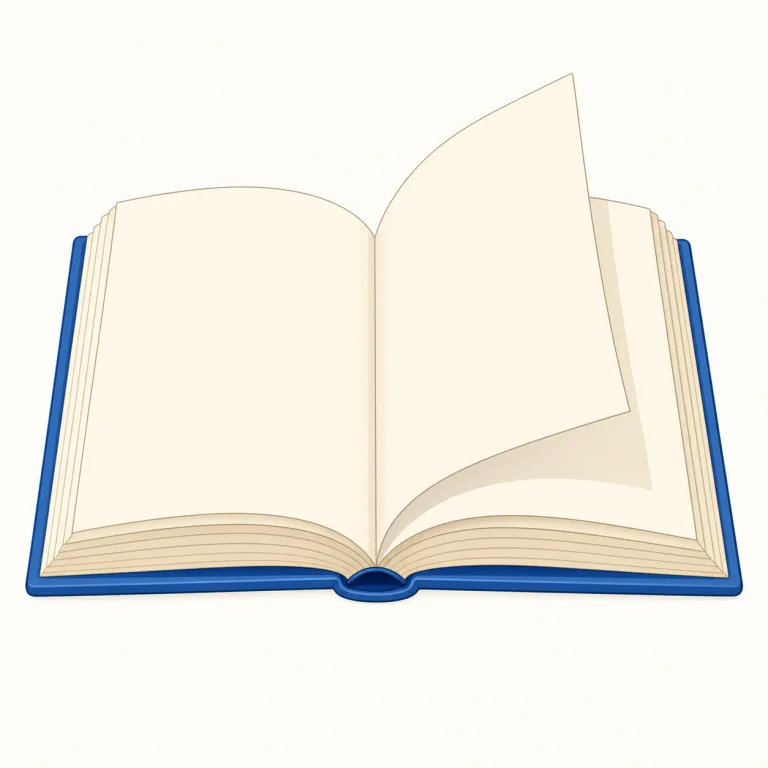 leaf（（本などの）一葉、紙1枚・名詞）の覚え方イラスト — 本の leaf は「ページ」ではなく、めくれる紙そのものです