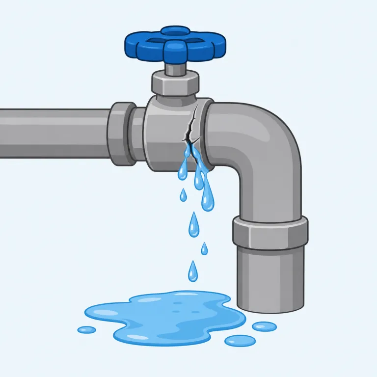 leak（漏れる・動詞）の覚え方イラスト — leak はまず「水が漏れる」基本像で覚えると強いです