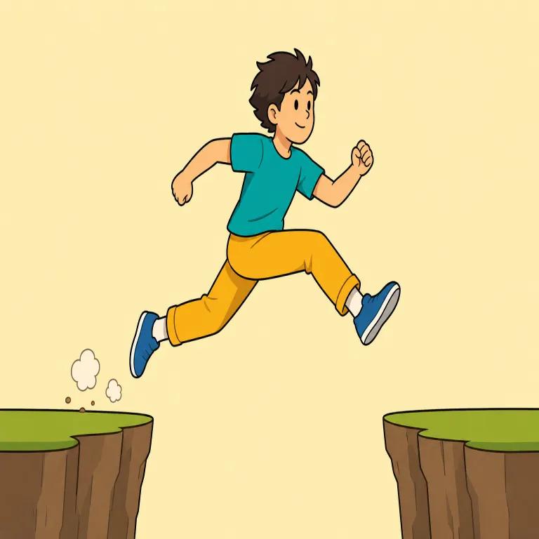 leap（跳躍・noun）の覚え方イラスト