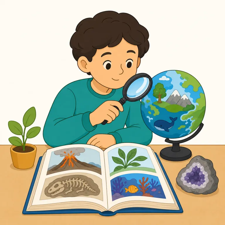 learn about（〜について学ぶ・句動詞）の覚え方イラスト — learn about は learn「学ぶ」と about「〜について」を合わせて、「あるテーマについて知識を増やし、理解を深める」と考えます