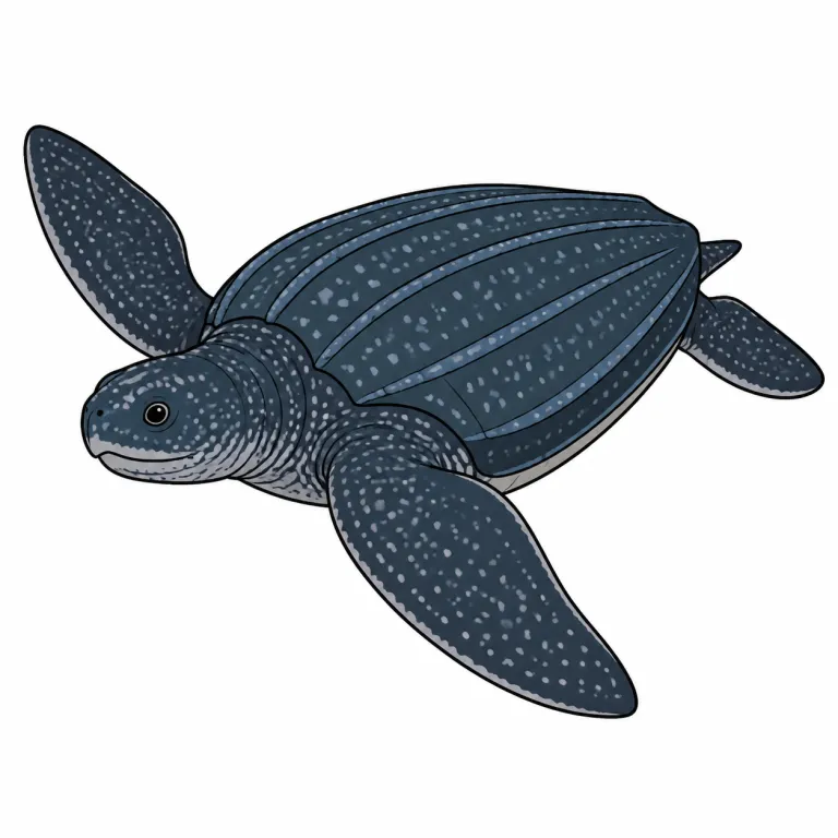 leatherback（オサガメ・noun）の覚え方イラスト