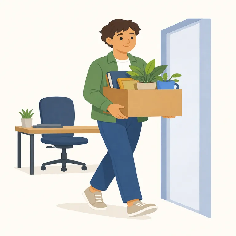 leaver（退職者・noun）の覚え方イラスト