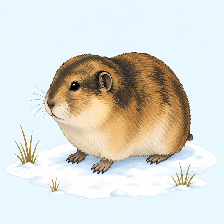 lemming（レミング、北極圏の小型げっ歯類・名詞）の覚え方イラスト — まず動物名として覚えるのが先です