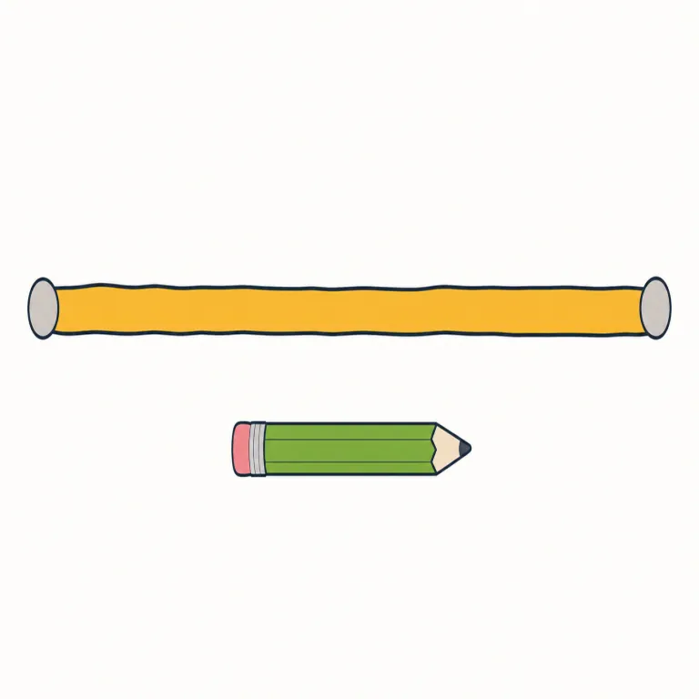 length（長さ・名詞）の覚え方イラスト — long を知っていれば覚えやすい語で、「長いという性質」から length「長さ」と考えると入りやすい