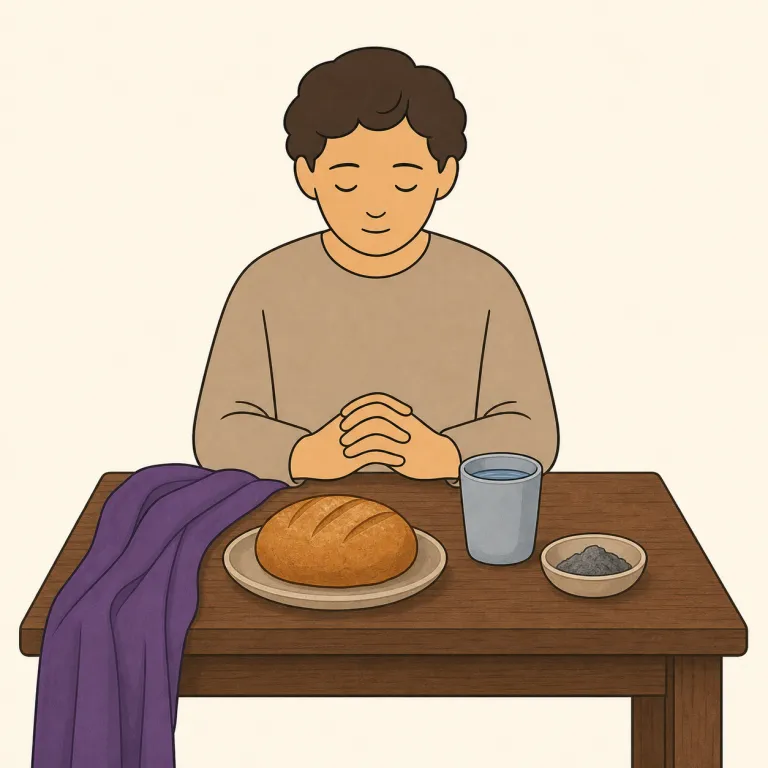 lenten（四旬節の・形容詞）の覚え方イラスト — Lent（四旬節）を知っていれば、lenten は「Lent に関する形容詞」とまとめて取れる