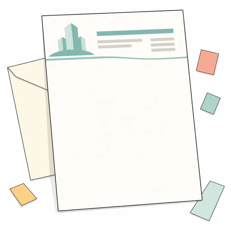 letterhead（便箋上部の印字・名詞）の覚え方イラスト — letterheadはletter「手紙」とhead「頭・上部」の複合語なので、「手紙の頭にある表示」と考えると基本義をつかみやすいです