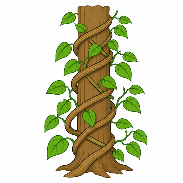 liana（つる植物・noun）の覚え方イラスト