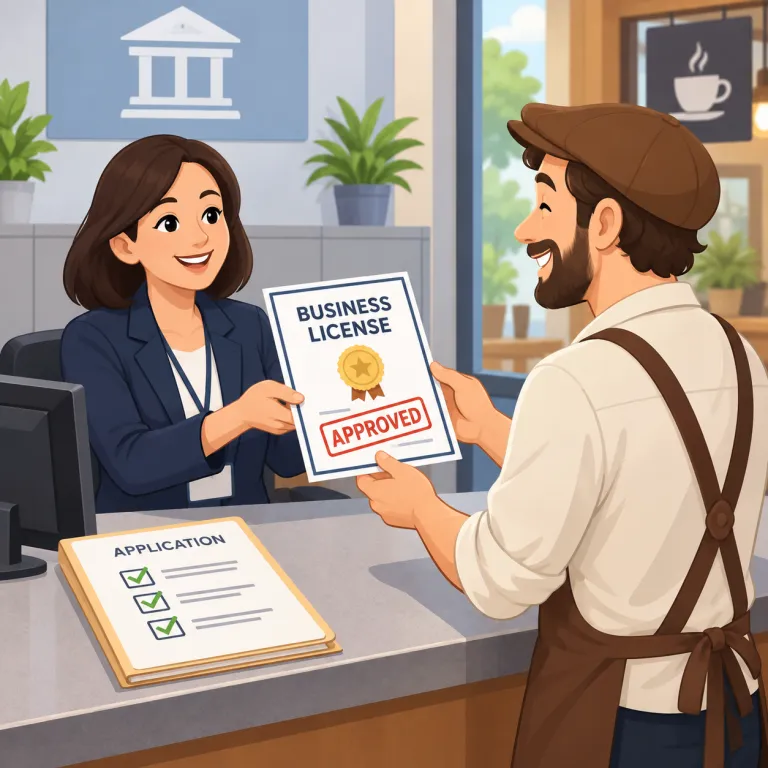 licensing（認可、免許の付与・noun）の覚え方イラスト