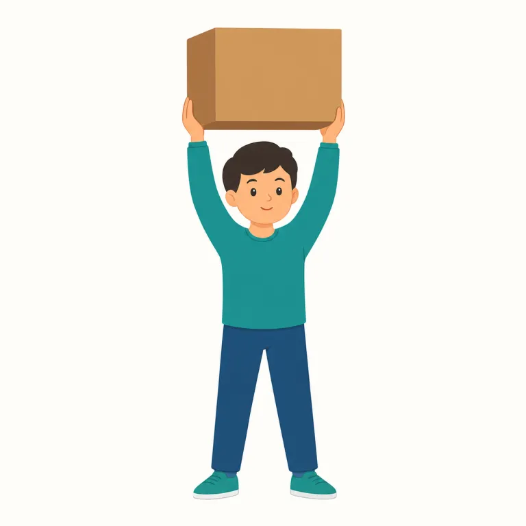 lift（持ち上げる・動詞）の覚え方イラスト — lift は「下にあるものをぐっと上へ」という身体感覚で覚えるとよい