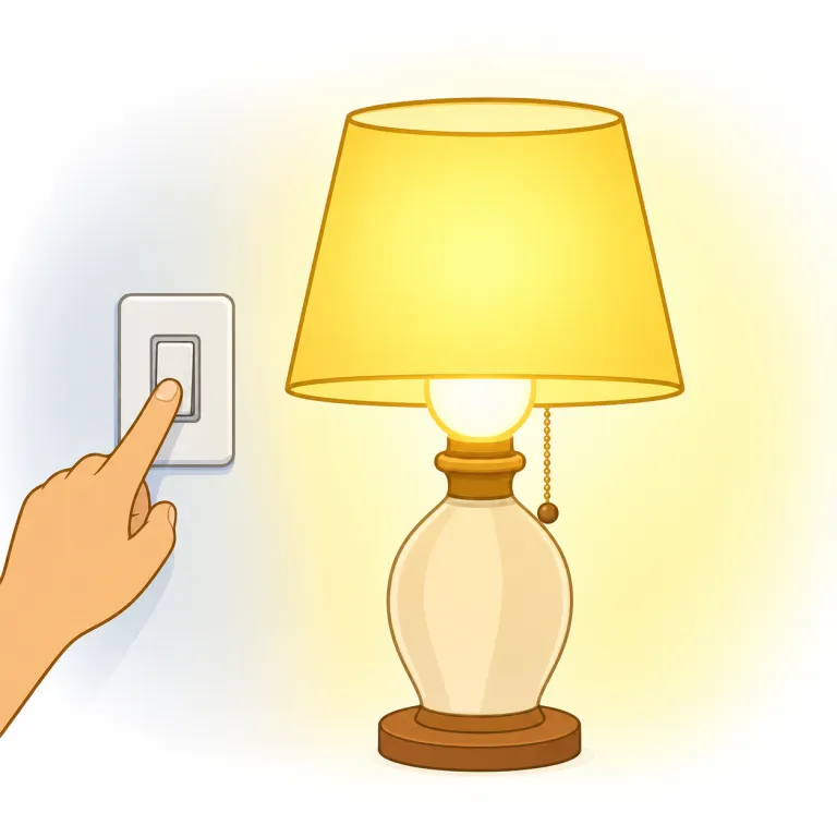 light（明かりをつける・verb）の覚え方イラスト