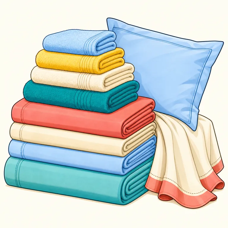linen（布製品・noun）の覚え方イラスト