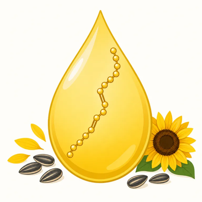 linoleic（リノール酸の・形容詞）の覚え方イラスト — linoleic は「リノール酸の」として、ほぼ固定句 linoleic acid で覚えるのが実用的です