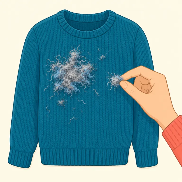 lint（糸くず・名詞）の覚え方イラスト — lint は衣服やタオルから出る細かな繊維で、lint roller（粘着式の糸くず取り）、lint filter（糸くずフィルター）、covered in lint（糸くずだらけ）が頻出