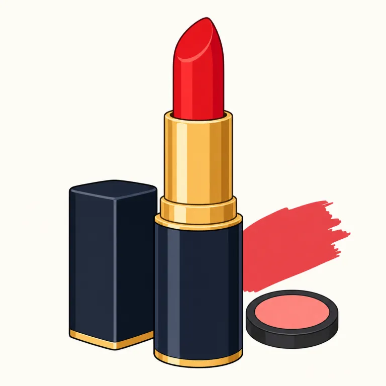 lipstick（口紅・名詞）の覚え方イラスト — lip＋stick と分けると覚えやすいです