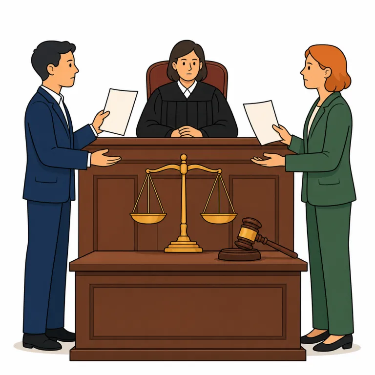 litigated（訴訟で争われた・動詞）の覚え方イラスト — litigated は「口論した」ではなく「法廷まで持ち込んで争った」と覚える
