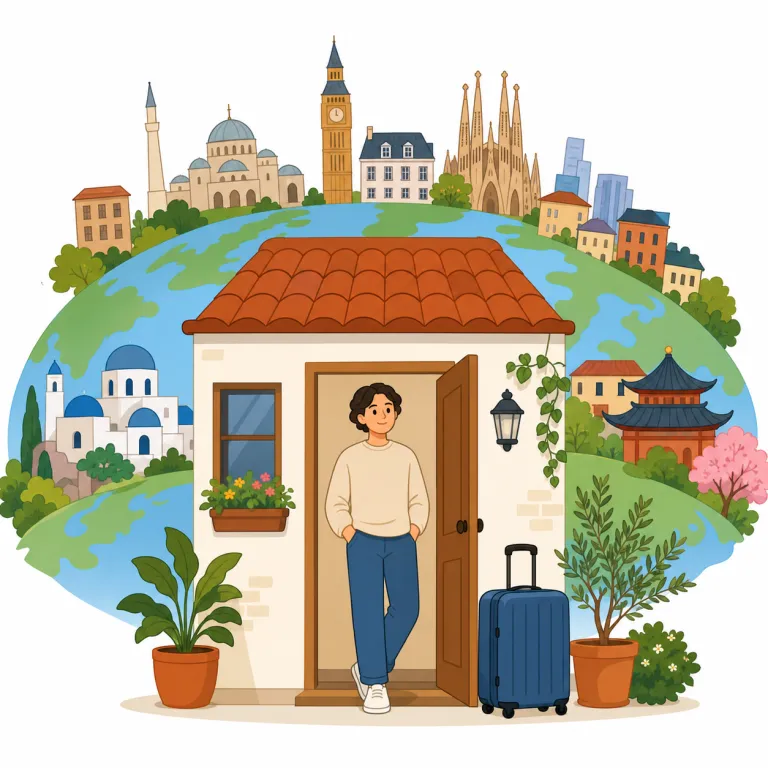 live abroad（外国で暮らす・イディオム）の覚え方イラスト — `live` はまず「住む・暮らす」の基本用法で押さえるとよく、`live in Tokyo` の `in` を場所の細かい指定に使うのに対し、`abroad` は…