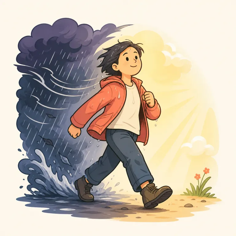 live through（切り抜ける・phrasal_verb）の覚え方イラスト