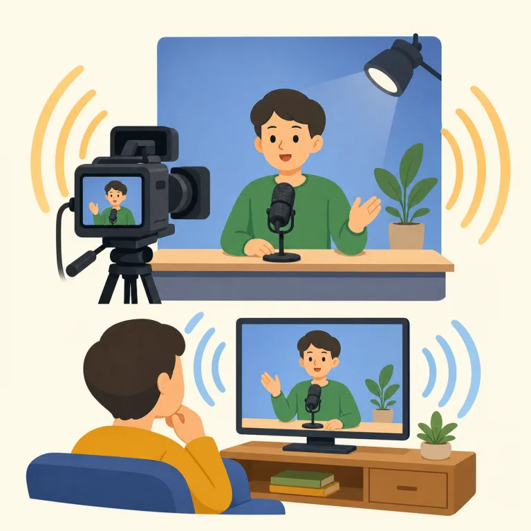 live（生放送の・adjective）の覚え方イラスト